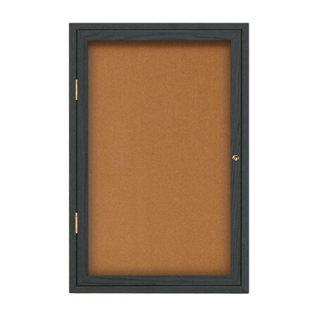 United Visual Products Single Door Enclosed Radius EZ Tack Board, 36"x36", Gold/White UV7002EZ-WHITE-GOLD